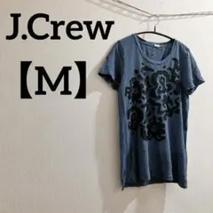 J.Crew 【M】半袖Tシャツ ブルー 刺繍デザイン おしゃれ 春夏のサムネイル