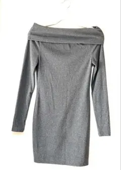 レディース　ワンピース　オフショルダー グレー　タイト　ミニワンピース