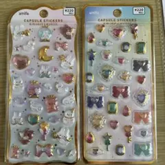 amifaカプセルステッカーきらりんクリスタル　エンジェルスノー　キラキラ宝石箱