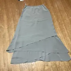トクコ　グレー シフォン フレアロングスカートのサムネイル