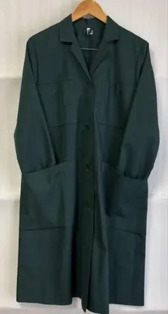 北欧ミリタリー　ダークグリーン ボタン付きコート