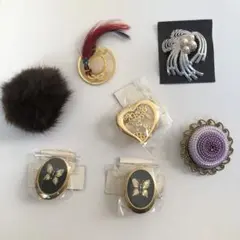 ブローチ、コサージュ７点セット