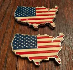 アメリカ国旗　立体ステッカー Diyマグネット2個セット