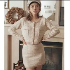 新品 Darich ツイード ニットセットアップ ベージュ 春 可愛い