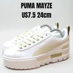 美品 PUMA MAYZE プーマ メイズ 24cm 厚底スニーカー ホワイト