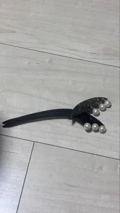 三日月パール調飾り かんざし