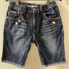ANGEL BLUEエンジェルブルー デニム ハーフパンツ 刺繍 キャラ 150