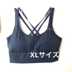 ヨガフィッネス用ブラトップスXLサイズspoutネイビーグレー#106