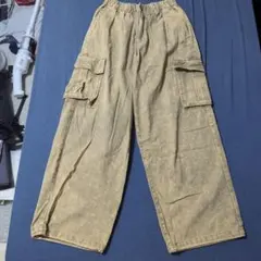 Perushu カーゴパンツ ワイドパンツ ベージュのサムネイル