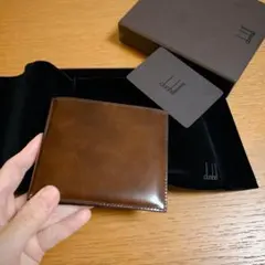 【未使用品】　dunhill 二つ折り財布 ブラウン レザー