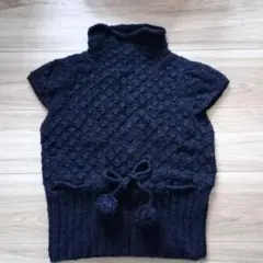 ROPÉ ダークネイビー ニットノースリーブ M