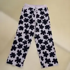 niko and ... 花柄ニットパンツ Lサイズ ベージュ