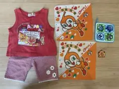 【まとめ売り】アンパンマン　タンクトップ　ハンカチ3枚　キーホルダー