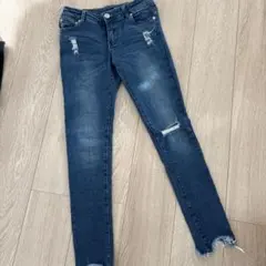 INGNI ダメージ加工 ダークブルー スキニージーンズ