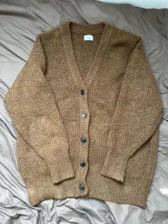 アングリッド　ブラウン ニットカーディガン Vネック