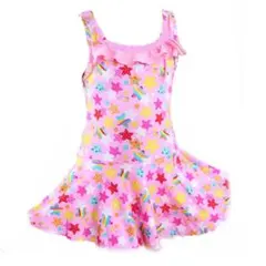 水着 女子 子供 ワンピース キッズ ガール かわいい ピンク Mサイズ