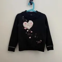 メゾピアノ　120 裏起毛　トレーナー　スウェット　ハート柄
