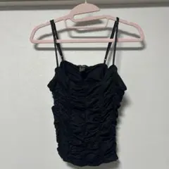 FOREVER 21 ブラック フリルキャミソール 【Mサイズ】