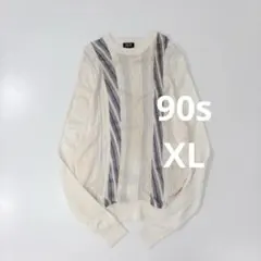 90s 総柄アクリルニットセーター ヴィンテージ 古着
