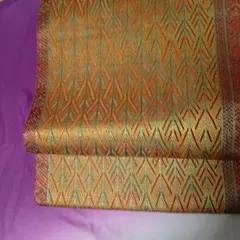 金色と赤の幾何学模様 袋帯