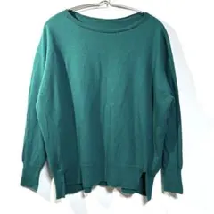 MK MICHEL KLEIN ターコイズ　ニット　長袖　38 ウール100%