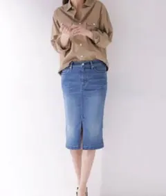 【nano・universe】ナノ・ユニバース　デニムタイトスカート