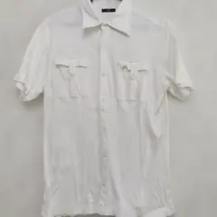 ​23区 HOMME オンワード 半袖シャツ 白 ダブルポケット サイズ48 Lのサムネイル