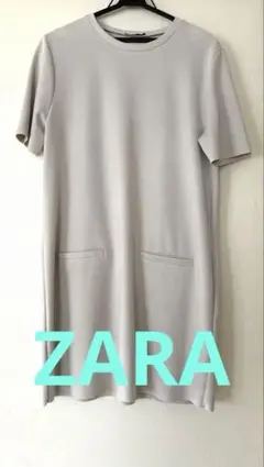 ZARA ベージュ 半袖ワンピース