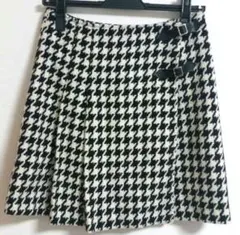 お値下げ！ 千鳥格子 ウール ミニスカート 巻きスカート