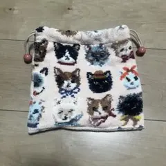猫柄巾着ポーチ*
