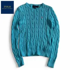 美品　ポロラルフローレン　ピマコットン　ケーブルニット　セーター　M