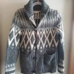 Gap ダイヤモンド柄 ニットセーター XS グレー/ホワイト