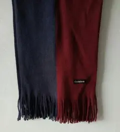 Culaiton メンズマフラー　ネイビー×バーガンディ