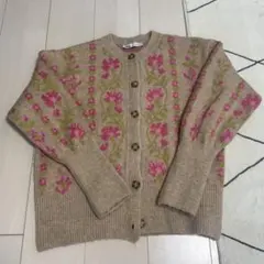 ザラ　花柄　ニット　カーディガン　セーター