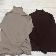 リブフリルタートルネック