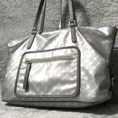 GHERARDINI ソフティ A4収納可 レザー 総柄 トートバッグ シルバーのサムネイル