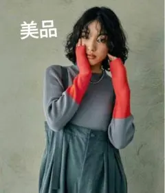 【美品】レプシム 12ゲージ配色ハイネックプルオーバー