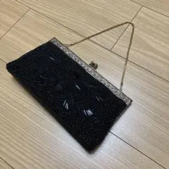 ビーズ装飾 ブラック パーティーバッグ