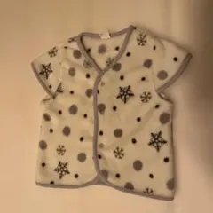 美品　フリース スリーパー 80 雪の結晶　かわいい