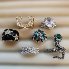 14〜19号 ビンテージデザインリング6点まとめ売り