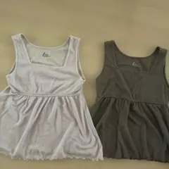 しまむら　MUMU ルームウェア タンクトップ2点セット　ピンク　グレー