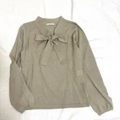 エルプラネット ELLE PLANETE 長袖 ニット トップス ラメ ボウタイ