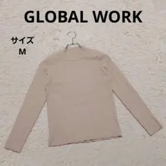 グローバルワーク メルティハイネックリブニット M ベージュ プルオーバー