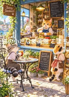 〈一枚限りの作品〉陽光あふれる猫たちのサンドイッチ店