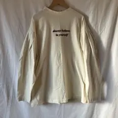 サマンサモスモス　スタンドカラー長袖カットソーチュニック　Fサイズ　アイボリー