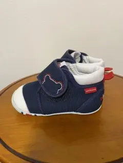 ☆着用1回☆ミキハウス ファーストシューズ 13 ネイビー　くま　ベビーシューズ