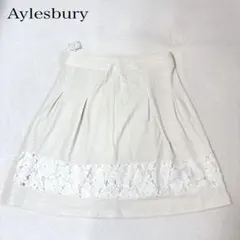 【タグ付】Aylesbury フレアスカート ホワイト レース 刺繍 4Lのサムネイル