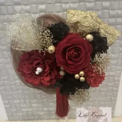 ローズ＆ダリア髪飾り☆成人式☆入学、卒業式☆結婚式☆リリークリスタルナゴヤ