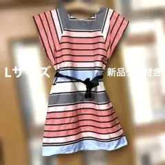 【新品タグ付き】エンポリオアルマーニ ボーダーワンピース L マルチカラー　レアのサムネイル