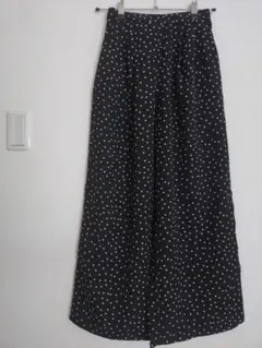 ★GU★ジーユー ドットプリント プルオン パンツ 【Ｓ】 ウエストゴム 黒